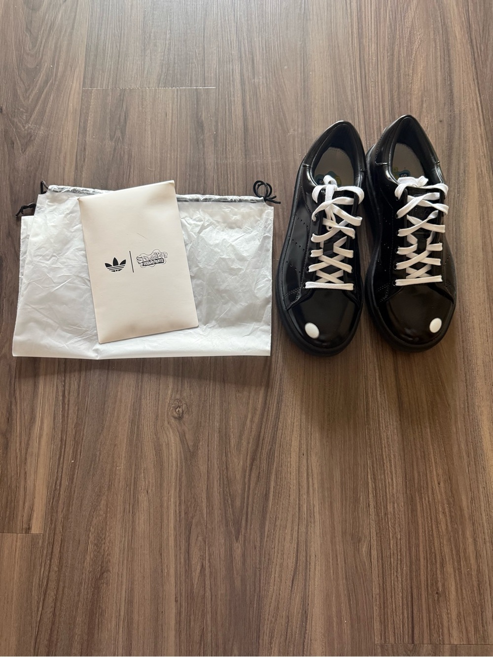 Adidas x SpongeBob SquarePants Stan Smith Freizeit Black Patent JQ6779 US 5